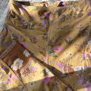 Spell Floral Leggings in Mustard and Purple